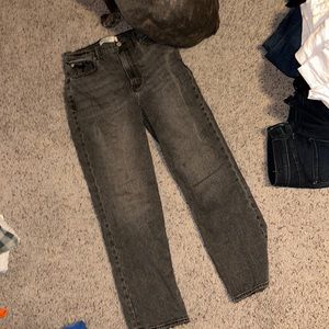 Abercrombie gray ankle straight jeans